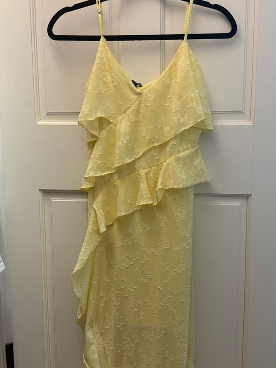 wild fable Dresses & Skirts - wild fable Pale Yellow Ruffle Lace Midi Dress